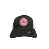 Between The Lines Black/White Trucker Hat Palm Badge