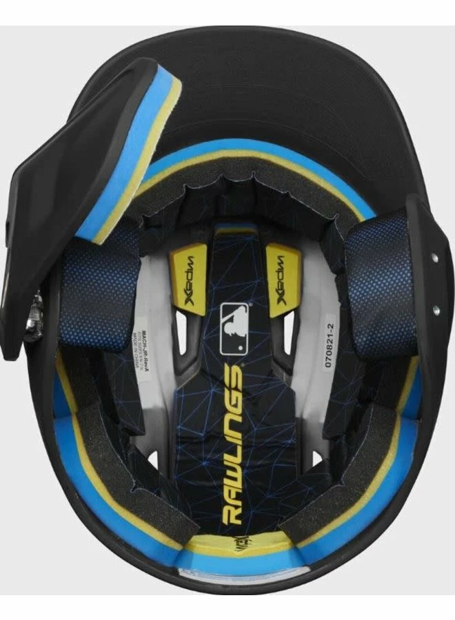 Rawlings MACH One-Tone Matte Helmet W/Adjustable Face Guard - LHB Matte Black - Image 4