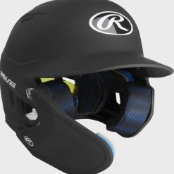 Rawlings MACH One-Tone Matte Helmet W/Adjustable Face Guard - LHB Matte Black -Wilson Shop rawlings rawlings mach one tone matte helmet w adj 4