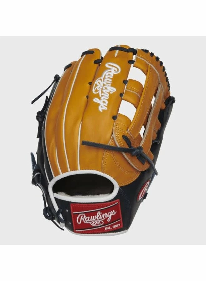 Rawlings Pro Preferred 12.75 Outfield Glove Tan/Navy - Image 3