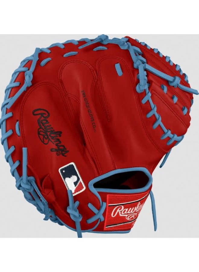 Rawlings Pro Preferred Custom ProSCM33 Catchers 33" Red/Sky Blue 2 Rawlings Pro Preferred Custom ProSCM33 Catchers 33" Red/Sky Blue - Image 2
