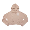 State Forty-Eight State Forty Eight Womens Cropped Fleece Hoodie Classic Pocket Peach & White