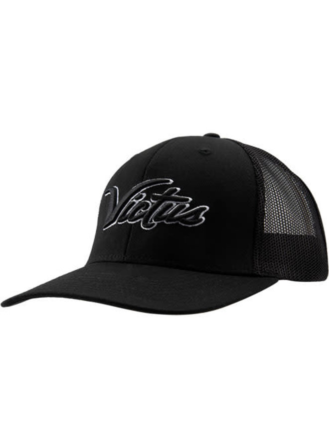 Victus Scripted Snapback Trucker Black/Black Victus Scripted Snapback Trucker Black/Black -Wilson Shop victus victus scripted snapback trucker black blac