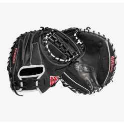 Wilson 2022 A2000 SuperSkin M1D (C ) 33.5 Black/White Catchers Mitt 4 Wilson 2022 A2000 SuperSkin M1D (C ) 33.5 Black/White Catchers Mitt -Wilson Shop wilson wilson 2022 a2000 superskin m1d c 335 black 4