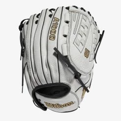 Wilson A1000 Fastpitch Outfield/Pitcher's Glove V125 12.5 White/White/Black & Blonde
