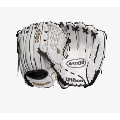 Wilson A1000 Fastpitch Outfield/Pitcher's Glove V125 12.5 White/White/Black & Blonde -Wilson Shop wilson wilson a1000 fastpitch outfield pitchers gl 4