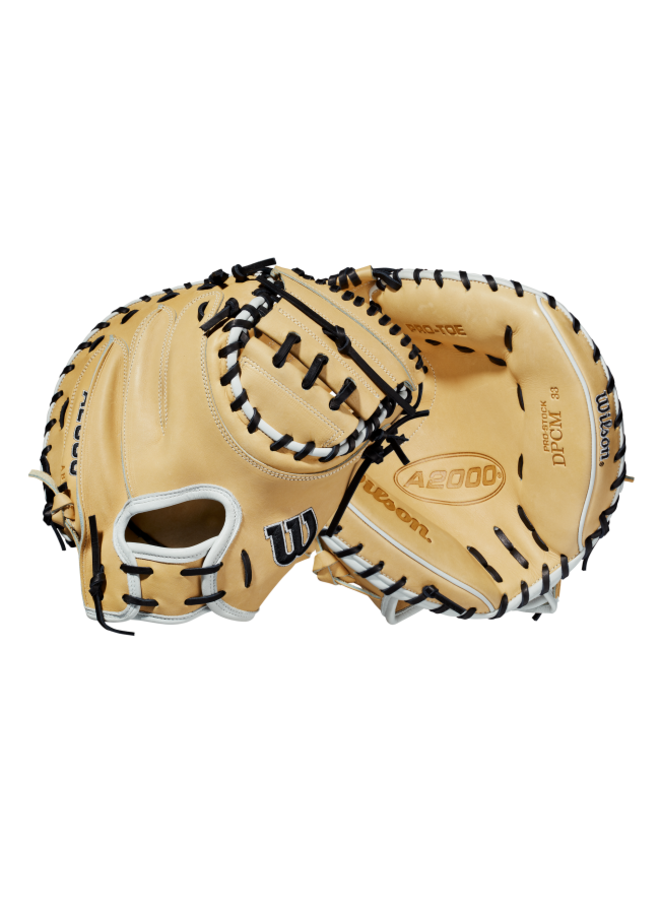 Wilson A2000 CM33 (C) 33 Blonde/Blonde/Black Catchers Mitt Wilson A2000 CM33 (C) 33 Blonde/Blonde/Black Catchers Mitt -Wilson Shop wilson wilson a2000 cm33 c 33 blonde blonde black 1