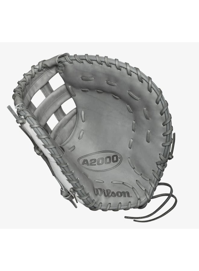 Wilson A2000 Fastpitch FP1B W/SuperSkin (1B) LHT 12 Grey/White SS/Grey 2 Wilson A2000 Fastpitch FP1B W/SuperSkin (1B) LHT 12 Grey/White SS/Grey - Image 2