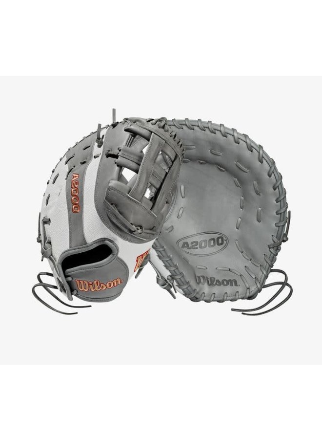 Wilson A2000 Fastpitch FP1B W/SuperSkin (1B) LHT 12 Grey/White SS/Grey 4 Wilson A2000 Fastpitch FP1B W/SuperSkin (1B) LHT 12 Grey/White SS/Grey - Image 4