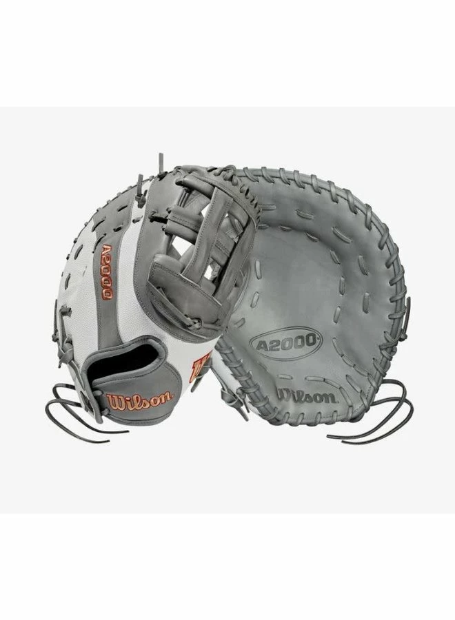 Wilson A2000 Fastpitch FP1B W/SuperSkin (1B) LHT 12 Grey/White SS/Grey - Image 4
