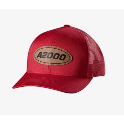 Wilson A2000 Leather Patch Snapback Scarlet Hat