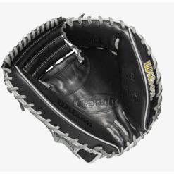 Wilson A2000 M2 Grey/Black 33.5-inch Baseball Catcher's Mitt 3 Wilson A2000 M2 Grey/Black 33.5-inch Baseball Catcher's Mitt -Wilson Shop wilson wilson a2000 m2 grey black 335 inch basebal 3