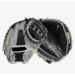 Wilson A2000 M2 Grey/Black 33.5-inch Baseball Catcher's Mitt 4 Wilson A2000 M2 Grey/Black 33.5-inch Baseball Catcher's Mitt -Wilson Shop wilson wilson a2000 m2 grey black 335 inch basebal 4