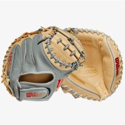 Wilson A2000 PF33SS Grey/Blonde 33-inch Catcher's Mitt 4 Wilson A2000 PF33SS Grey/Blonde 33-inch Catcher's Mitt -Wilson Shop wilson wilson a2000 pf33ss grey blonde 33 inch cat 4