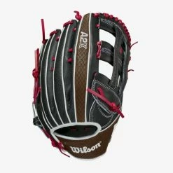 Wilson A2K 1799 W/SuperSkin (OF) 12.75 Black/Black/Saddle Tan
