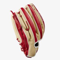 Wilson A500 11-inch Utility Youth Baseball Glove Blonde/Red/White 2 Wilson A500 11-inch Utility Youth Baseball Glove Blonde/Red/White -Wilson Shop wilson wilson a500 11 inch utility youth baseball 2
