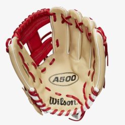 Wilson A500 11-inch Utility Youth Baseball Glove Blonde/Red/White 3 Wilson A500 11-inch Utility Youth Baseball Glove Blonde/Red/White -Wilson Shop wilson wilson a500 11 inch utility youth baseball 3