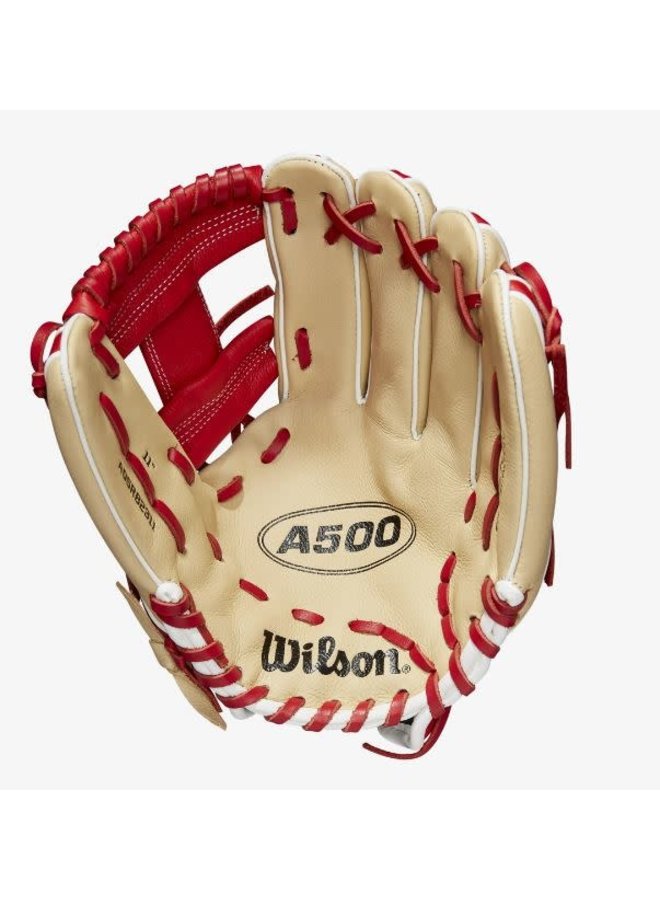 Wilson A500 11-inch Utility Youth Baseball Glove Blonde/Red/White Wilson A500 11-inch Utility Youth Baseball Glove Blonde/Red/White -Wilson Shop wilson wilson a500 11 inch utility youth baseball 3