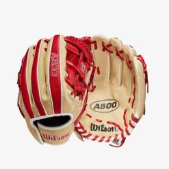 Wilson A500 11-inch Utility Youth Baseball Glove Blonde/Red/White 4 Wilson A500 11-inch Utility Youth Baseball Glove Blonde/Red/White -Wilson Shop wilson wilson a500 11 inch utility youth baseball 4