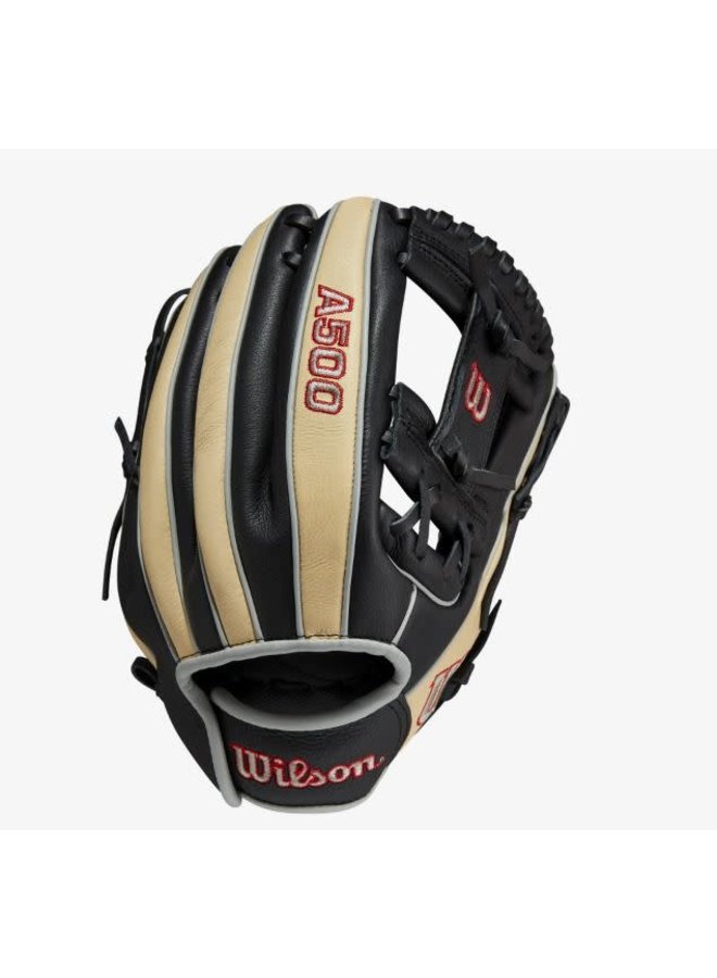 Wilson A500 11.5-inch Utility Youth Baseball Glove Black/Blonde/Red 1 Wilson A500 11.5-inch Utility Youth Baseball Glove Black/Blonde/Red