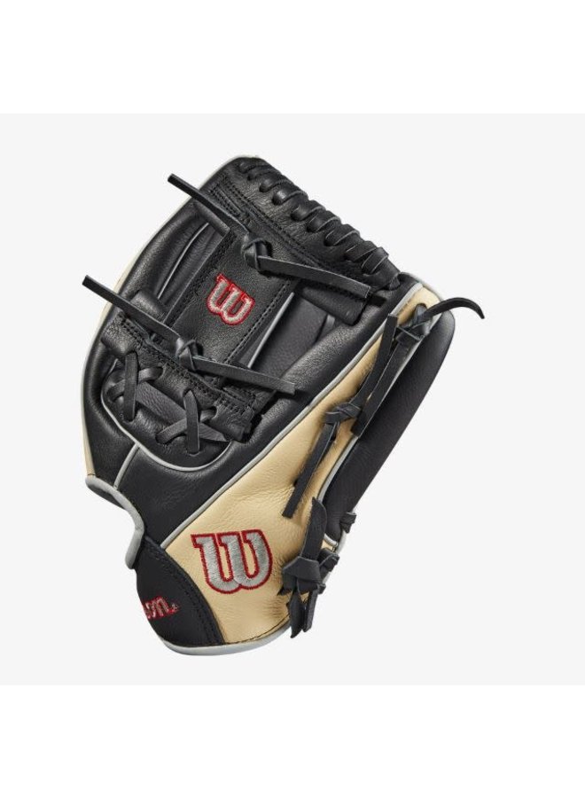Wilson A500 11.5-inch Utility Youth Baseball Glove Black/Blonde/Red 2 Wilson A500 11.5-inch Utility Youth Baseball Glove Black/Blonde/Red - Image 2