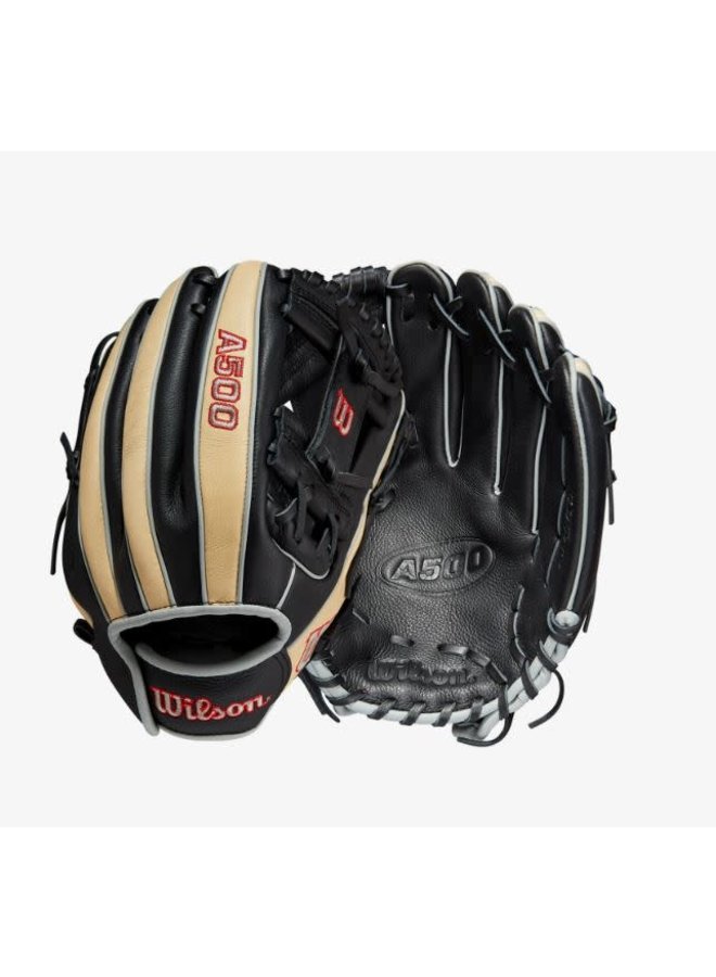 Wilson A500 11.5-inch Utility Youth Baseball Glove Black/Blonde/Red 5 Wilson A500 11.5-inch Utility Youth Baseball Glove Black/Blonde/Red - Image 5