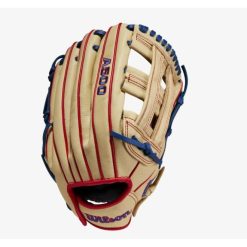 Wilson A500 12-inch Utility Youth Baseball Glove Blonde/Red/Royal