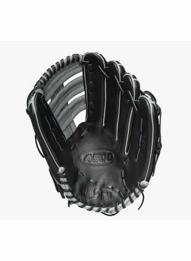 Wilson A500 12.5-inch Utility Youth Baseball Glove Black/Grey/Tropical Blue - Image 2