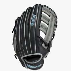 Wilson A500 12.5-inch Utility Youth Baseball Glove Black/Grey/Tropical Blue