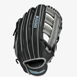 Wilson A500 12.5-inch Utility Youth Baseball Glove Black/Grey/Tropical Blue