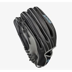 Wilson A500 12.5-inch Utility Youth Baseball Glove Black/Grey/Tropical Blue -Wilson Shop wilson wilson a500 125 inch utility youth baseball 3