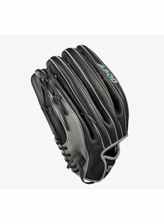 Wilson A500 12.5-inch Utility Youth Baseball Glove Black/Grey/Tropical Blue - Image 4